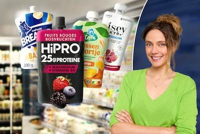 “Meer eiwit dan in een gemiddelde kipfilet”: diëtiste analyseert 7 knijpzakjes met yoghurt en fruit en legt uit waar je best op let