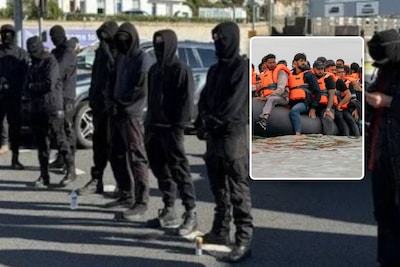 Gemaskerde demonstranten blokkeren haven Dover bij protest tegen illegale migratie