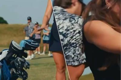 “De slechtste reclamespot ooit”: golfwereld in rep en roer nadat man vrouw omver beukt in commercial
